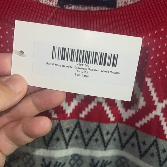 Sophie & Sam - Red and Gray Men's Sweater - Picture 6 of 7